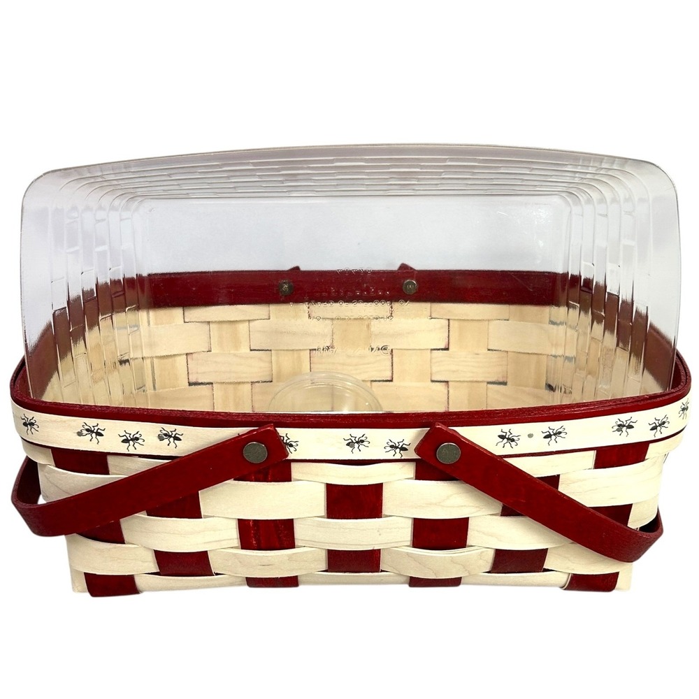 Longaberger SUMMER CELEBRATIONS SM MARKET BASKET & Protector Red White 2014 Read